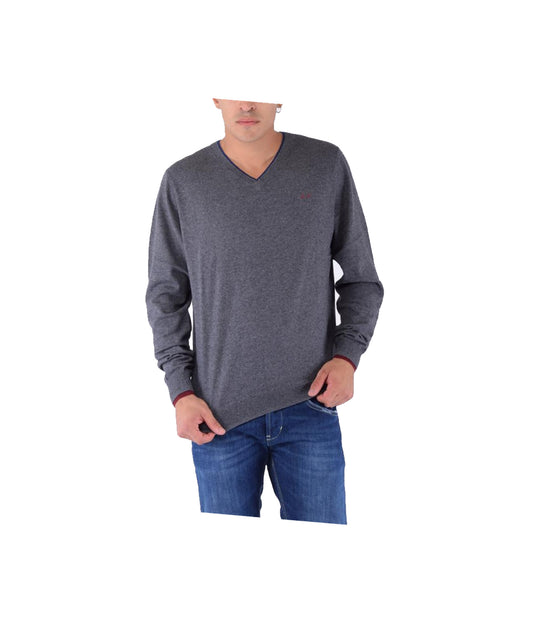 V Neck Double Rib - Grigio Scuro