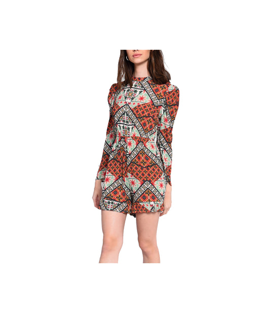 Ladies Playsuit - African Tile