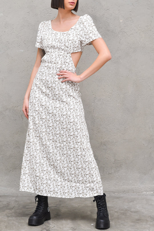 Ladies Dress - Linear Floral