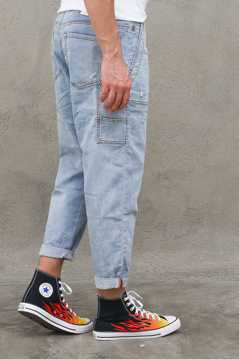 BL11 Camicia di jeans con colletto e bottoni a pressione Azzurra Prezzo  69,00€ - Estasi Fashion