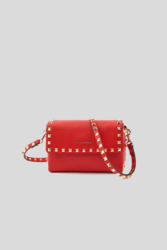 Studs Lucy Sm. Shoulder Bag Bot Pelle - Red