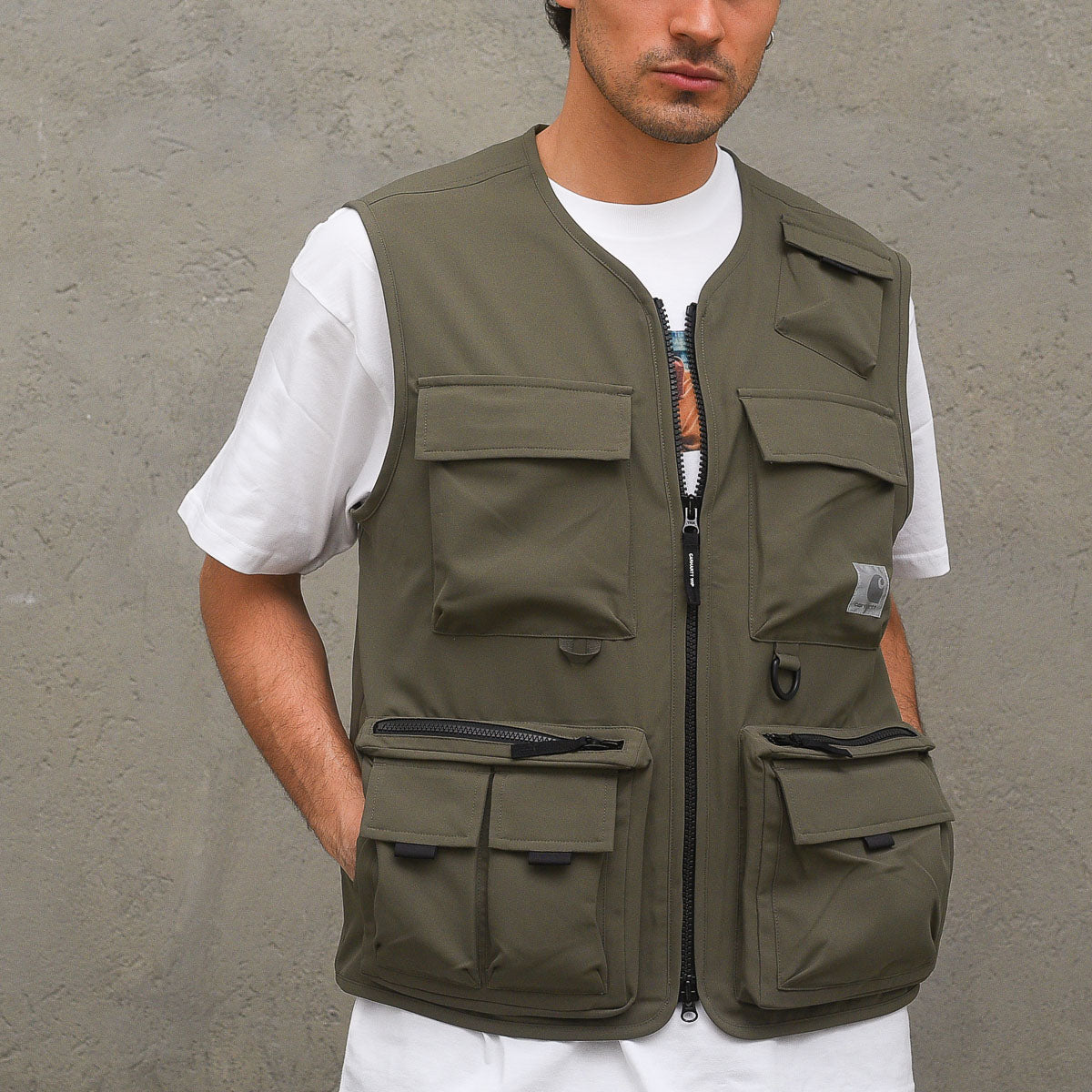 【carhartt】ELMWOOD VEST Carhartt WIP Mens Utility Technical Gilet Elmwood Vest Moor Green
