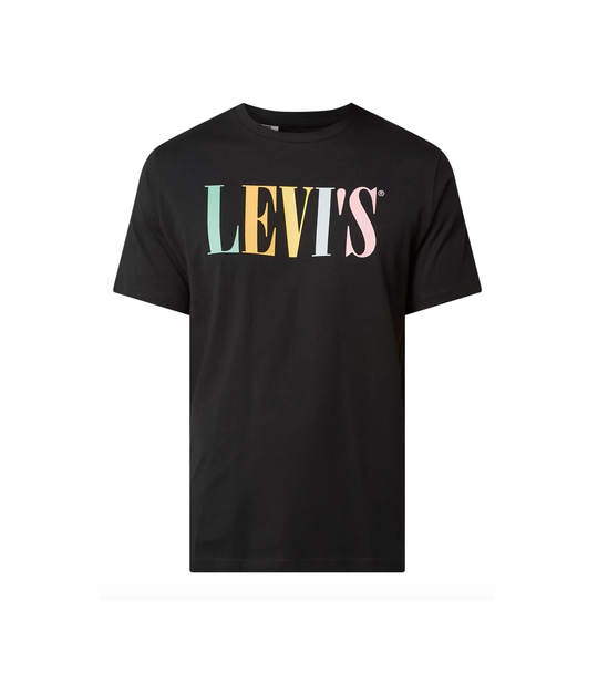 Relaxed Graphic Tee 90'S Serif Logo - Black