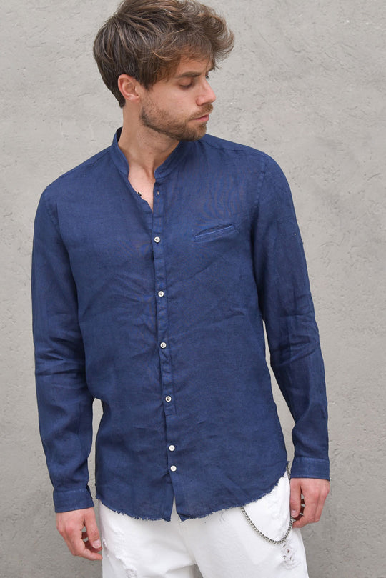 Camicia Lino Blu Navy