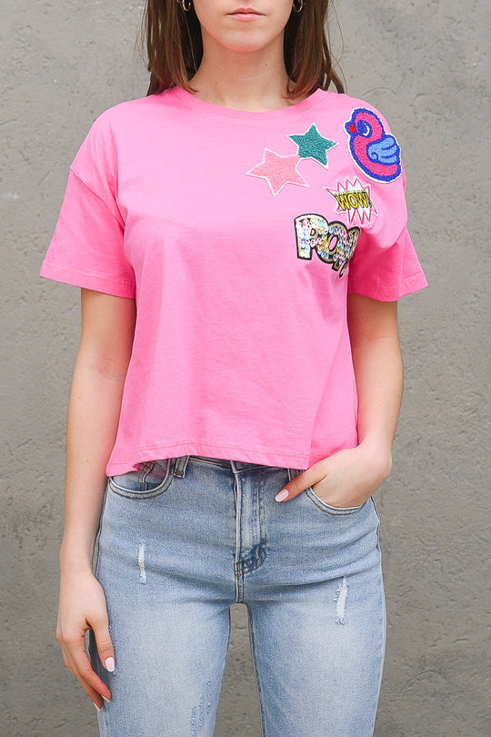 T-shirt Crop - Rosa