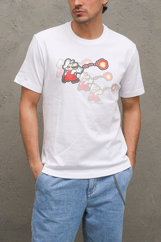 Crewneck T-shirt Champion X Super Mario - White