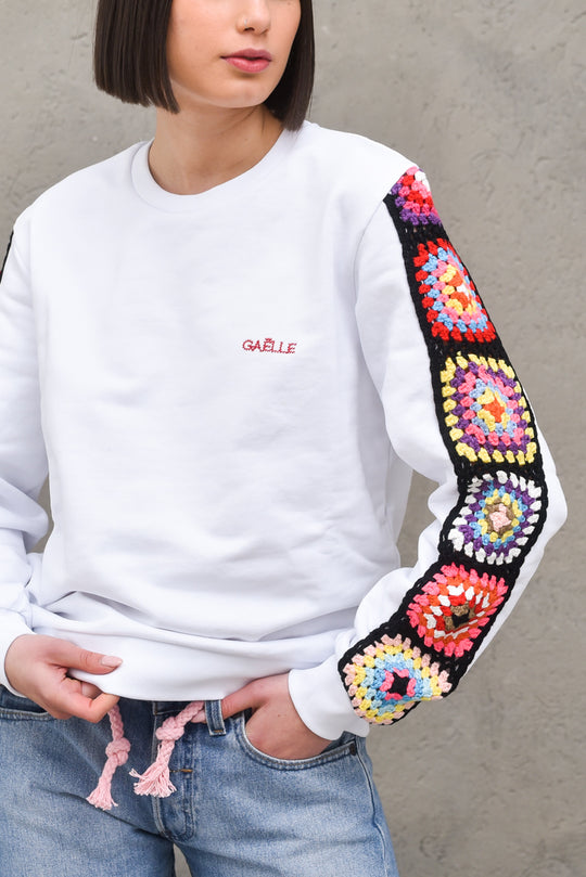 Paricollo In Felpa Con Inserti - Bianco