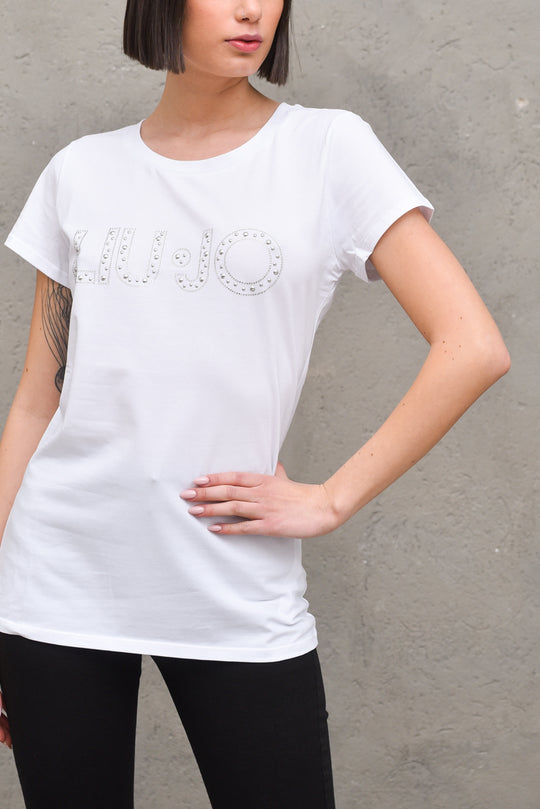 T-shirt Portalogo Mezze Sfere - Bianco