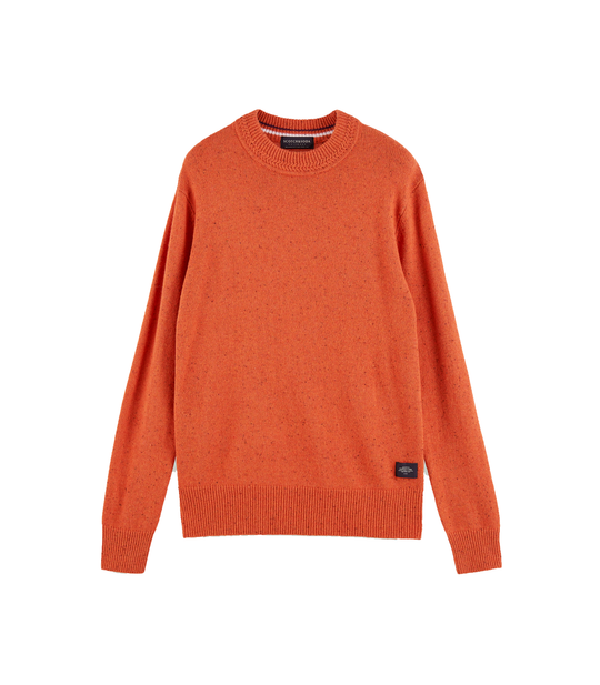 Classic Neps Wool-Blend Crewneck Pull