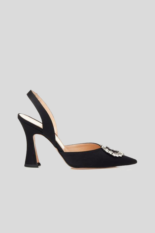 Sandalo Gioiello Raso - Nero