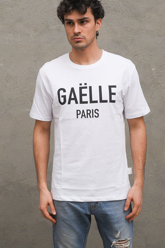 T-Shirt In Jersey Paricollo Mezza Manica - Bianco