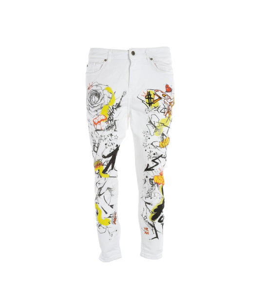 Pantalone Stampa Murales - Bianco