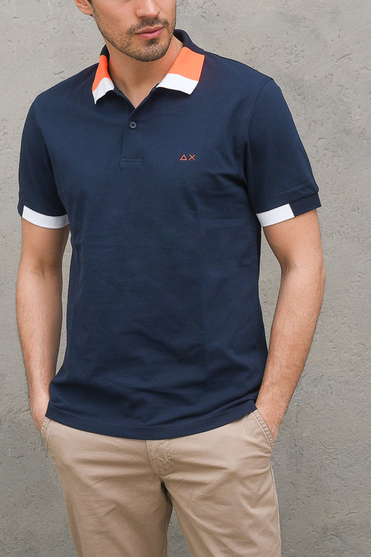 Polo Fluo Multicolor El. - Navy Blue