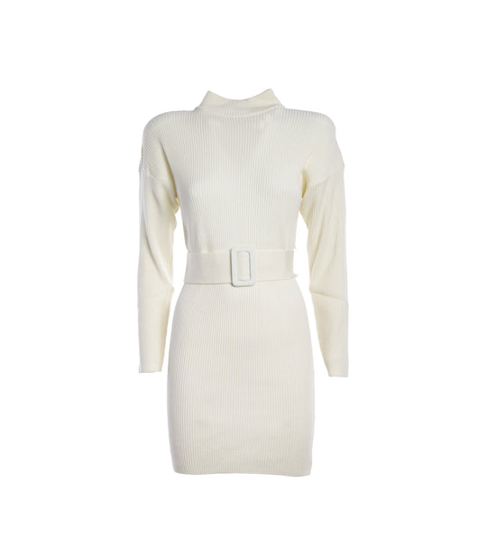 Abito Dolcevita Cintura - Panna