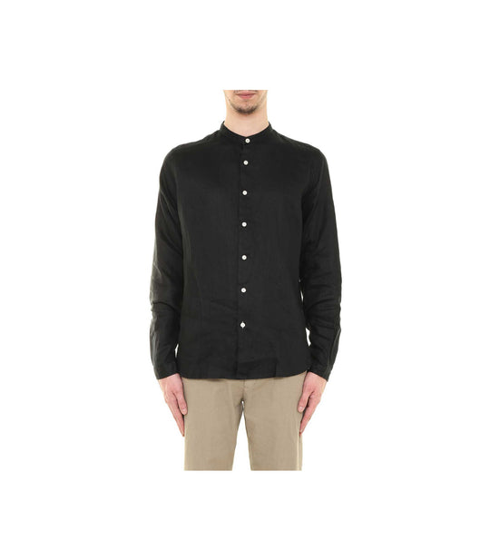 Camicia Lino Coreana - Nero