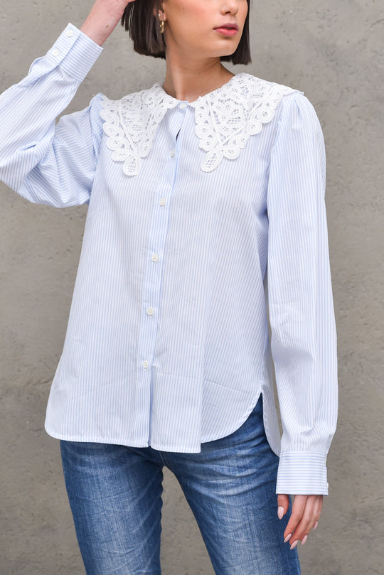Camicia Riga azzurro Colletto