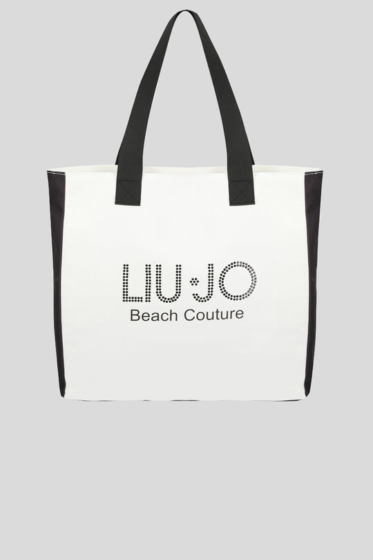 Borsa Canvas Portalogo - Bianco/Nero