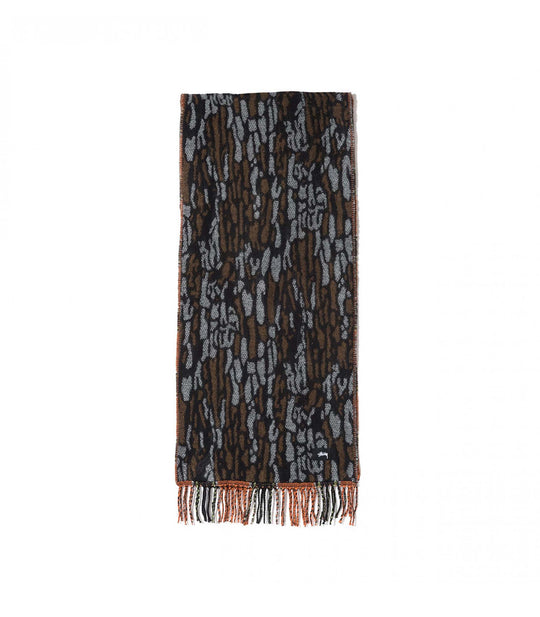 Tree Bark Wool Scarf - Brown