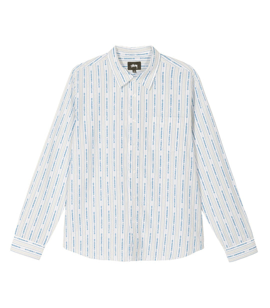 Jacquard Logo Stripe Shirt - White