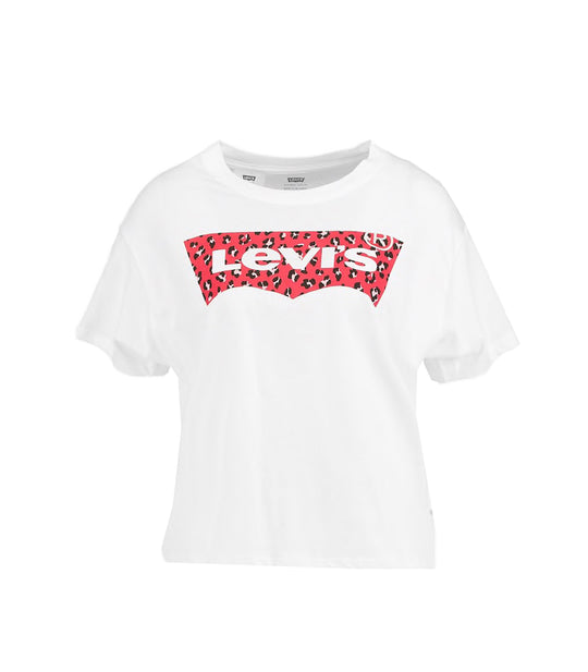 Graphic Varsity Tee - Leopard Fill White