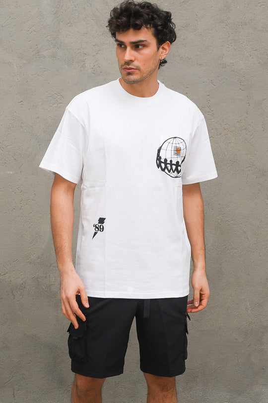 S/S Joint Pocket T-Shirt - White/Black