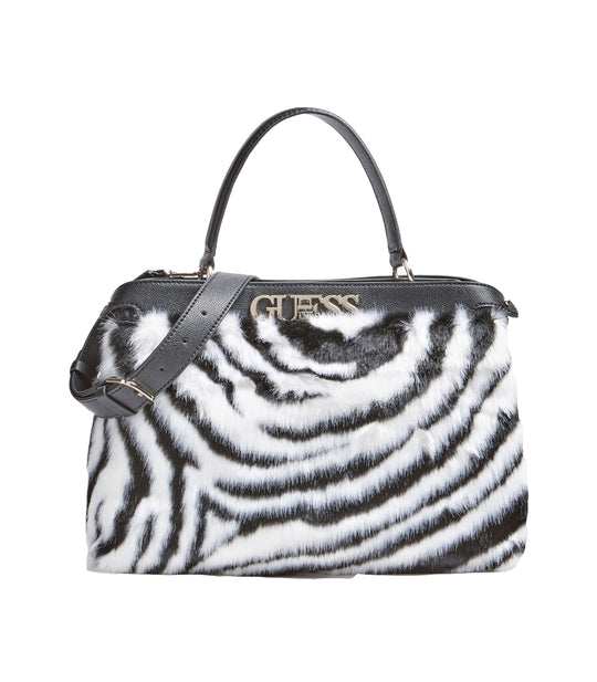 Gwen Large Turnlock Satchel - Zebra