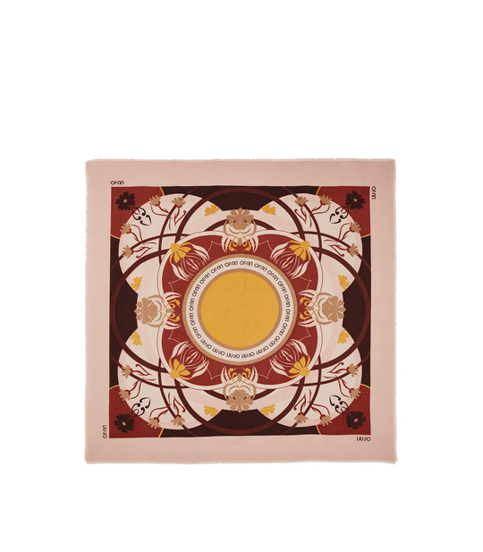Foulard 120x120 Circle Flower - Cameo Rose