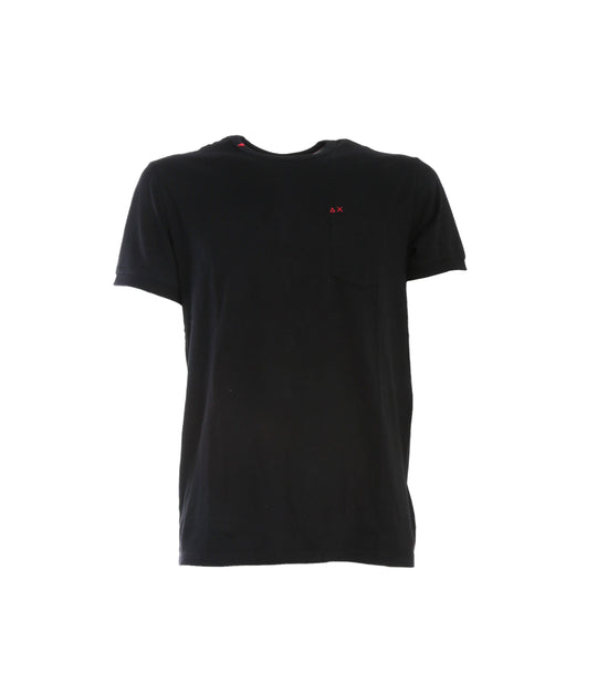 T-Shirt Solid Pocket S/S - Nero