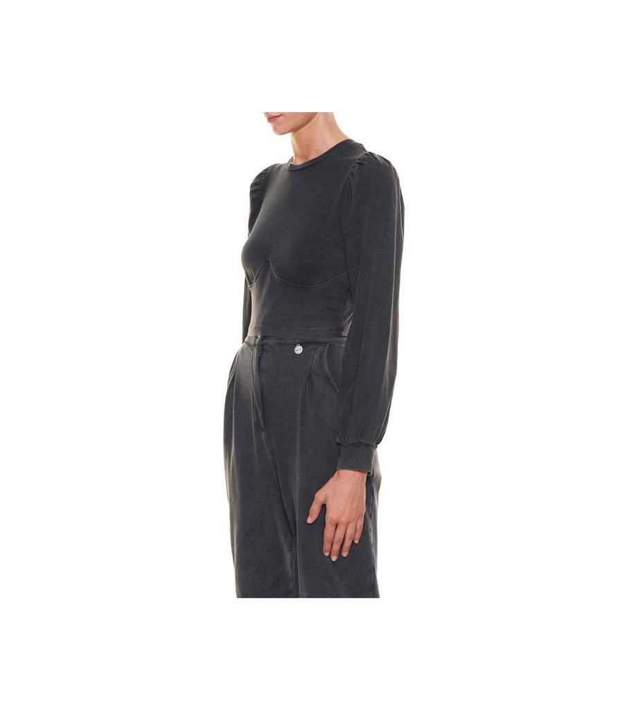 Top Maniche Sbuffo - Grigio — 2