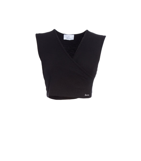 Top Costina Incrocio - Nero