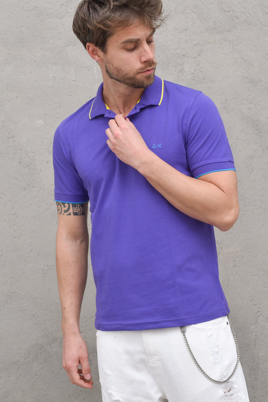 Polo Small Stripes On Collar El - Lampone