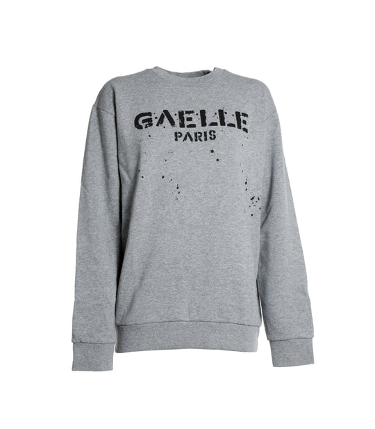 Felpa Lavata G/C M/L + Stampa - Grey Melange