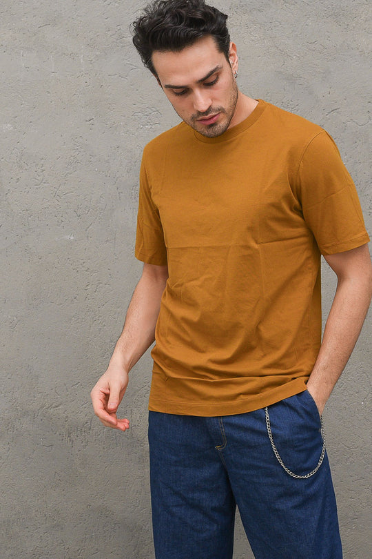 Classic Solid Organic Cotton Jersey Crewneck T-shirt