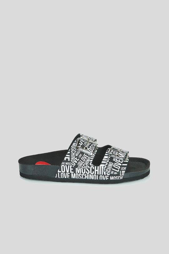 Sabot Birkin30 Vit.Logo - Nero Bianco