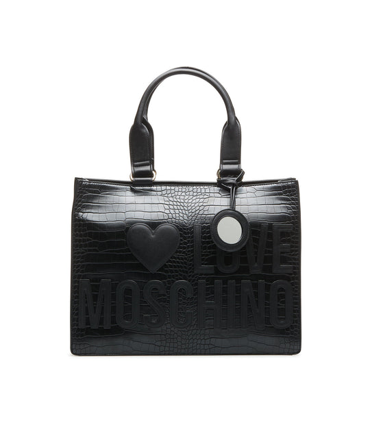 Borsa Croco Pu+Pu - Nero