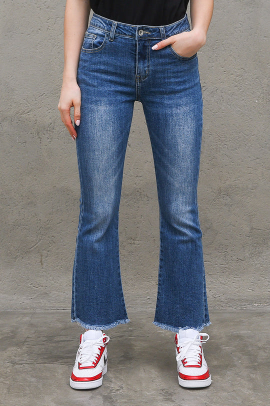 Jeans Trombetta Strappato - Denim