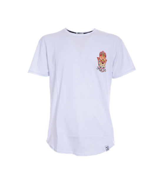 T-Shirt Paricollo Mano - Bianco