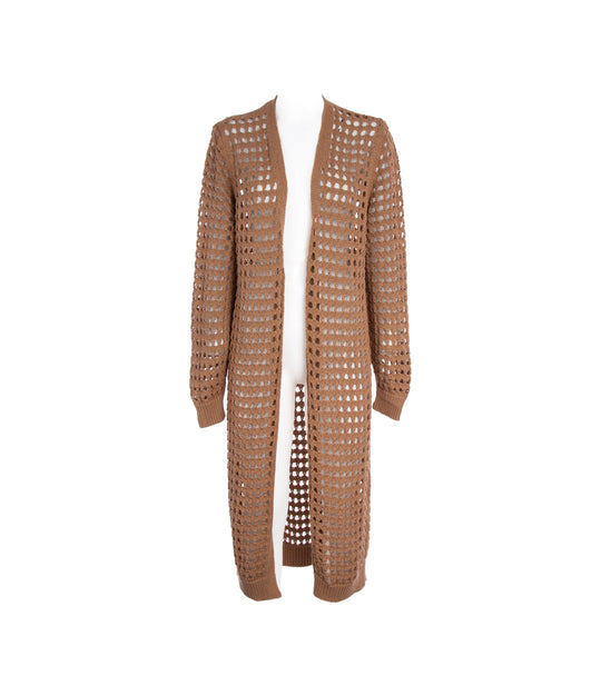 Cardigan Lungo Rete - Corda