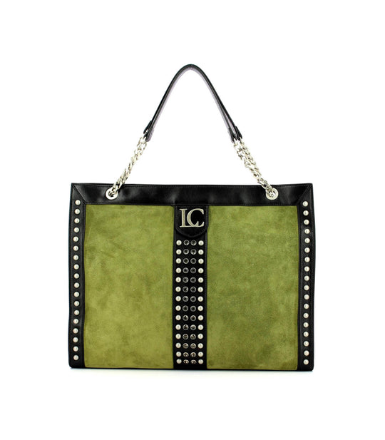 Kim Shopper Suede + Leather - Green