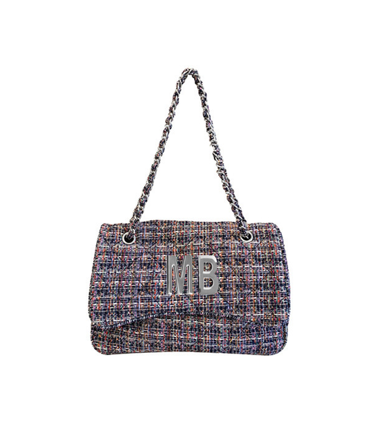 Tracolla In Tweed Trapuntato - Nero Multicolor