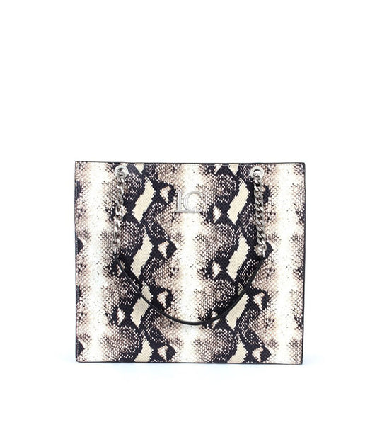 Angel Slim Shopper Leather Snake Printed - Rock/Black