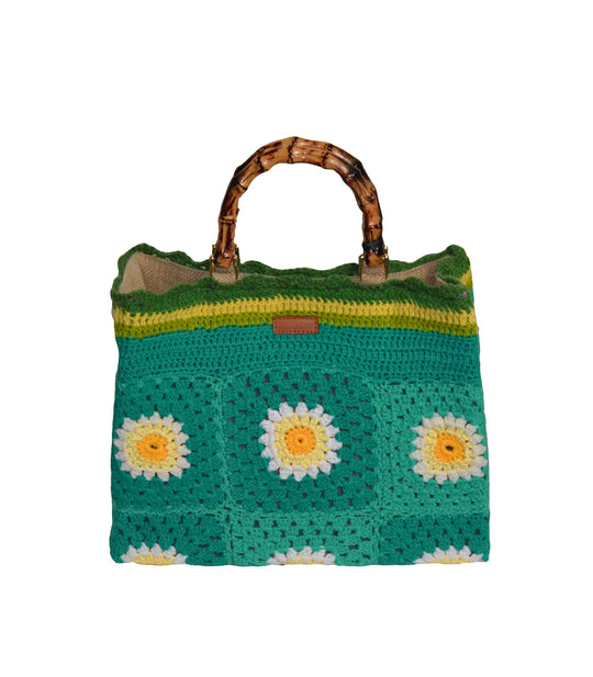 Tote Bag Crochet - Verde Multicolor