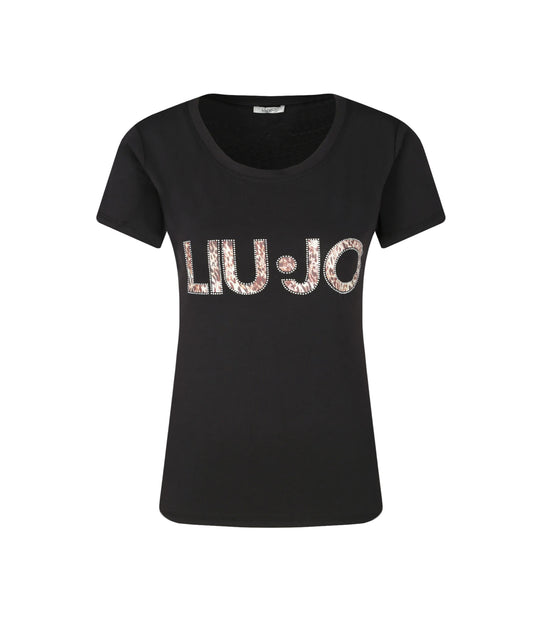 T-Shirt M/C Portalogo - Nero/Maculato Nero