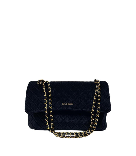 Tracolla Maxi Rombi Velvet MB - Nero