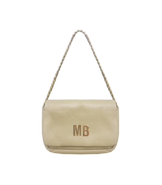 Tracolla In Similpelle E Ecopelliccia Reversibile - Avorio