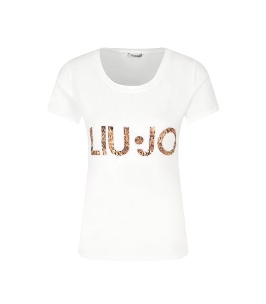 T-Shirt M/C Portalogo - Bianco Ottico/Maculato Nero