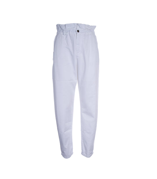 Pantalone Elastico Vita Donna - Bianco Ottico