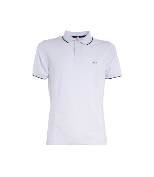 Polo Small Stripe On Collar - Bianco