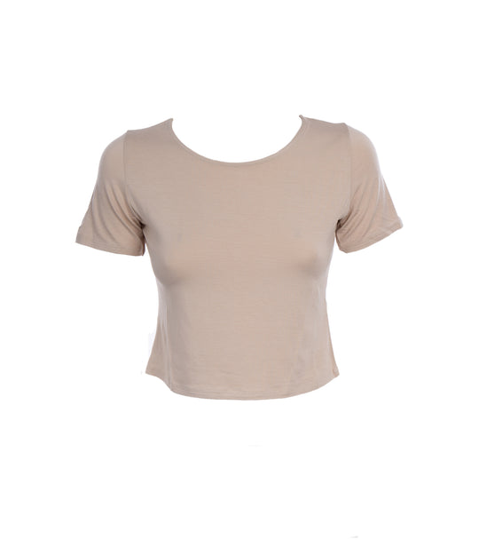 T-shirt Cropped Donna - Sabbia