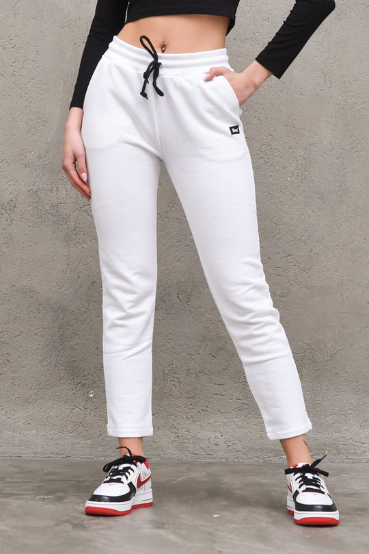 Basic Straight Leg Sweatpant - White